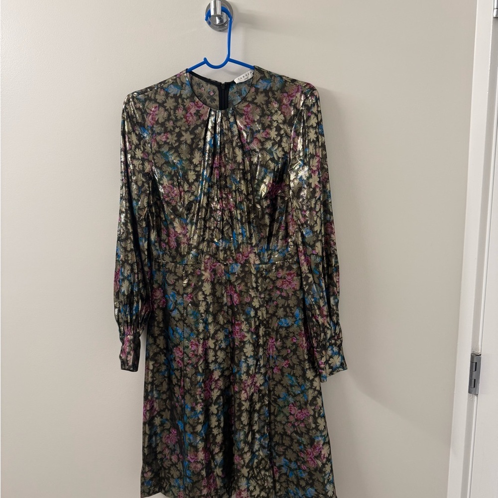 Sandro Multicolor Floral Long Sleeve Dress